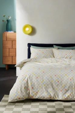 100% Cotton 180 Thread Count Checker Duvet Cover and Pillowcase Set*MADE.COM Clearance