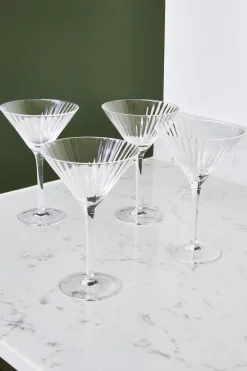 Set of 4 Fluted Martini Cocktail Glasses*Jasper Conran London Cheap