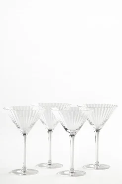 Set of 4 Fluted Martini Cocktail Glasses*Jasper Conran London Cheap