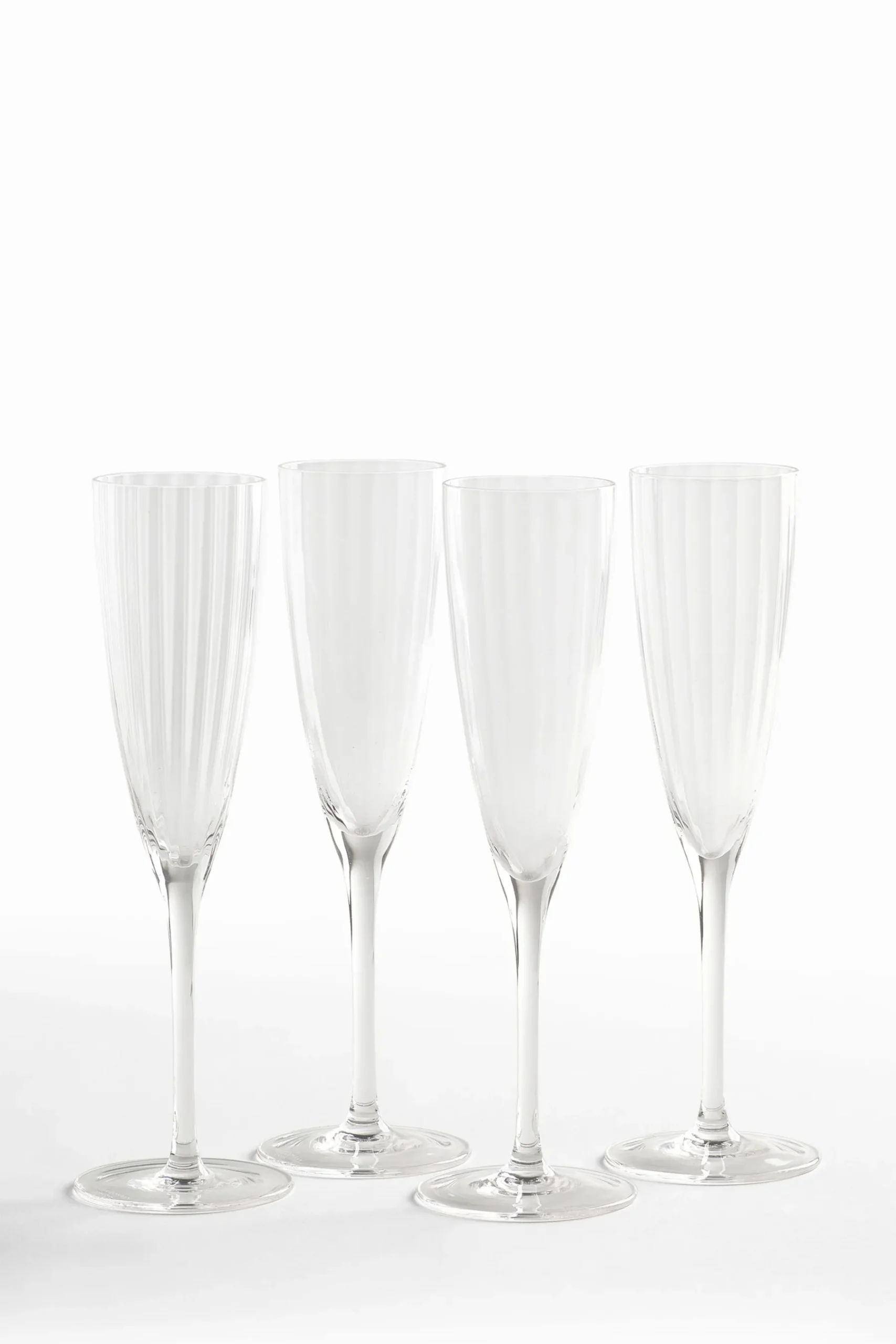 Set of 4 Fluted Champagne Flute Glasses*Jasper Conran London Hot