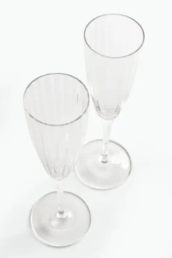Set of 4 Fluted Champagne Flute Glasses*Jasper Conran London Hot