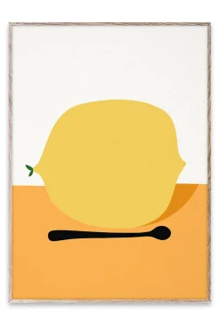 Citron Framed Wall Art Print in Natural Oak Frame*Paper Collective Discount