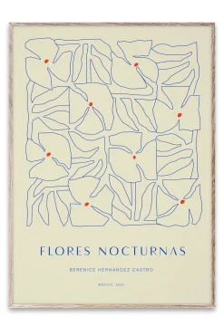 Flores Nocturnas 01 Framed Wall Art Print in Natural Oak Frame*Paper Collective Store