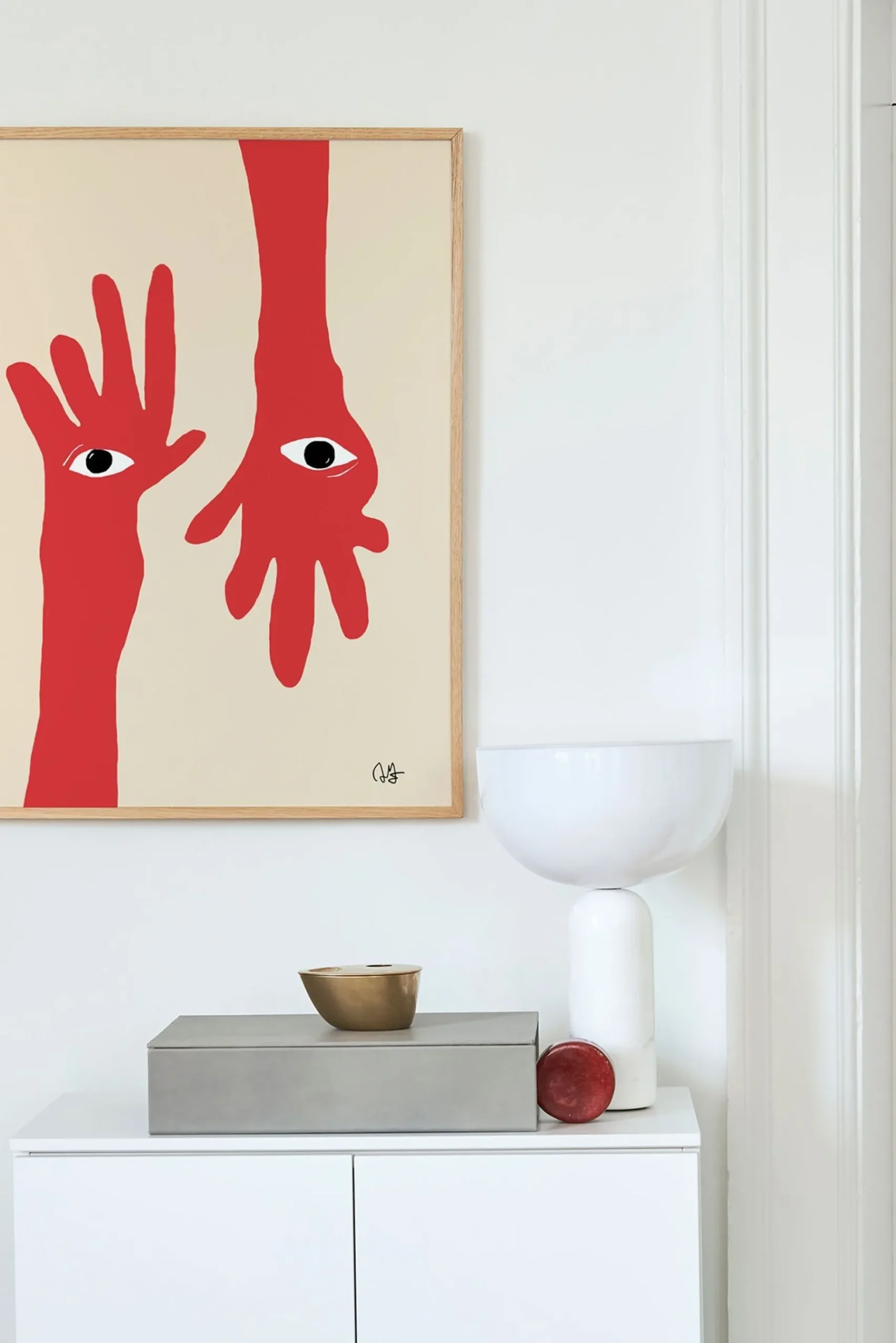 Hamsa Hands Framed Wall Art Print in Natural Oak Frame*Paper Collective Cheap