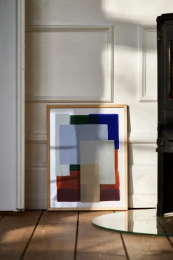 Layers 01 Framed Wall Art Print in Natural Oak Frame*Paper Collective Cheap