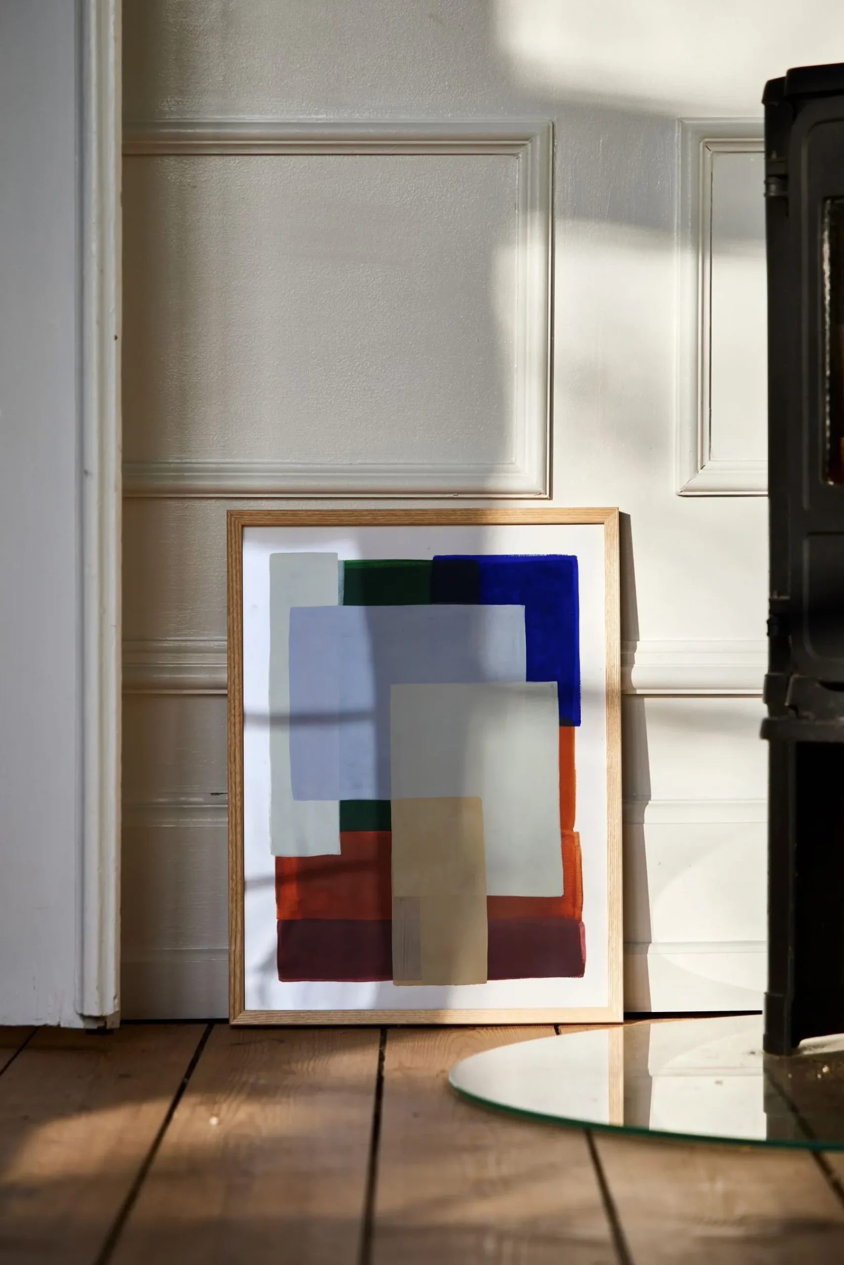 Layers 01 Framed Wall Art Print in Natural Oak Frame*Paper Collective Cheap
