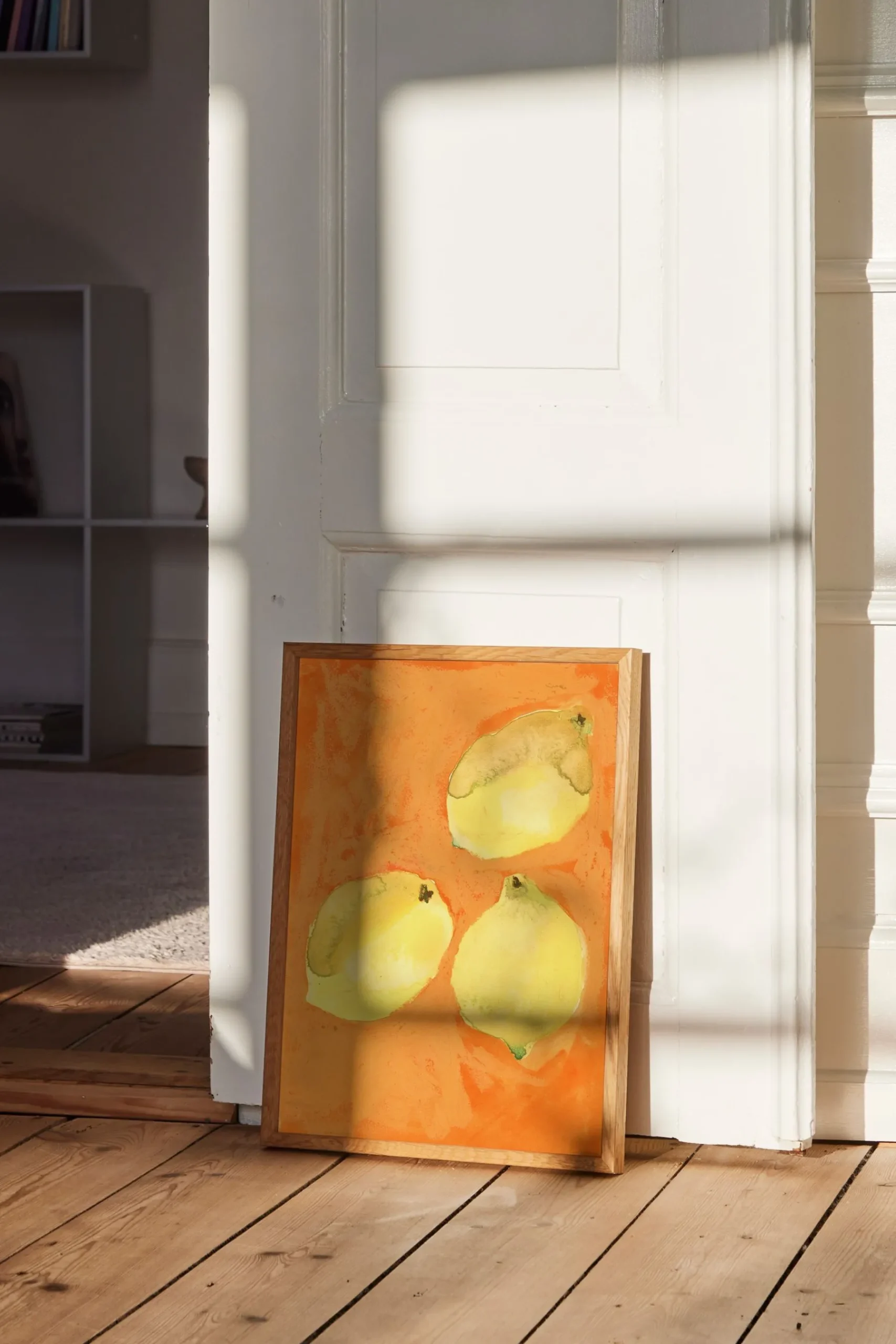 Lemons Framed Wall Art Print in Natural Oak Frame*Paper Collective Outlet