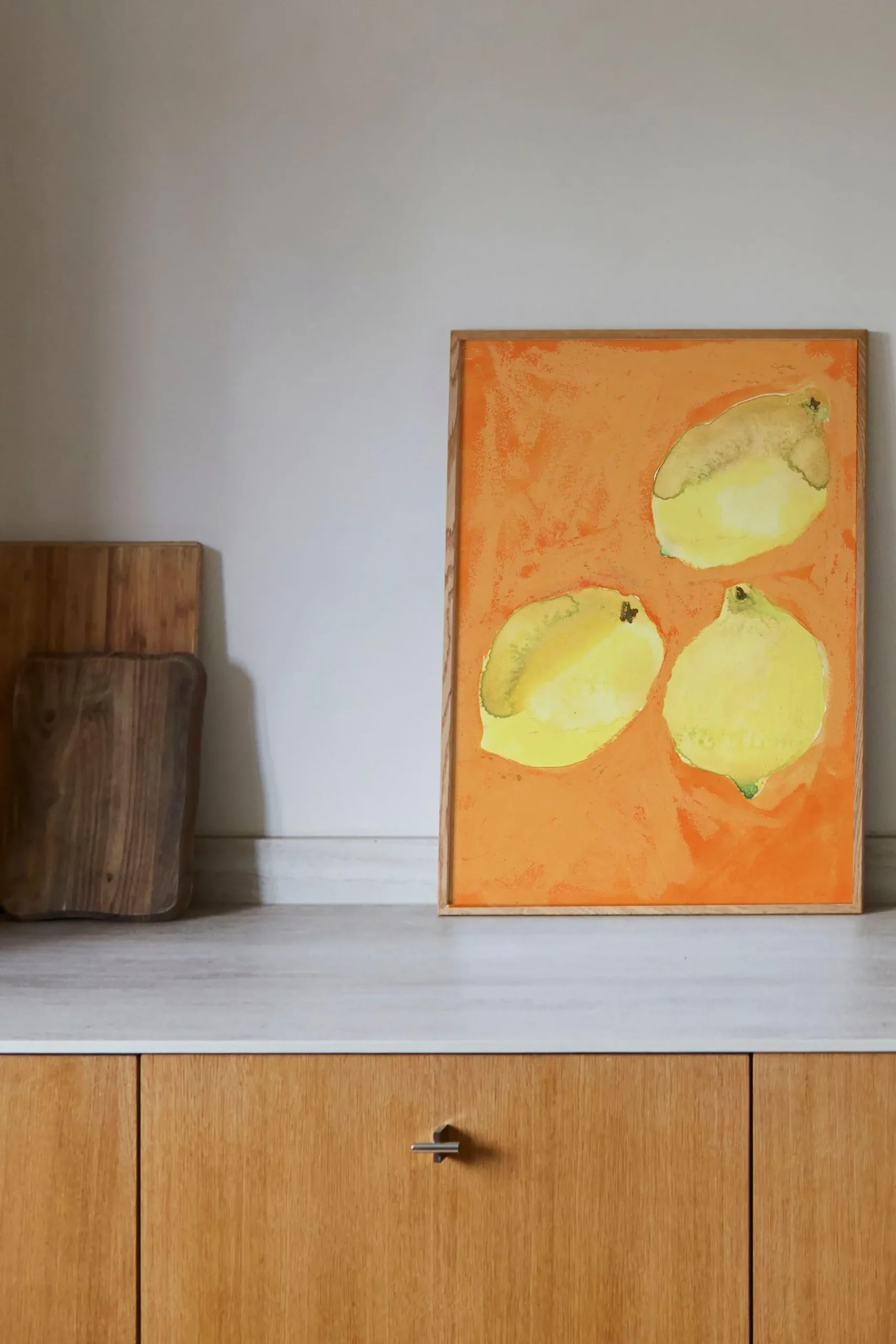 Lemons Framed Wall Art Print in Natural Oak Frame*Paper Collective Outlet