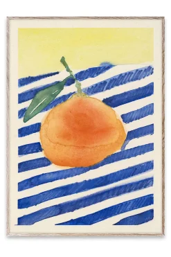 Orange Framed Wall Art Print in Naural Oak Frame*Paper Collective Best Sale