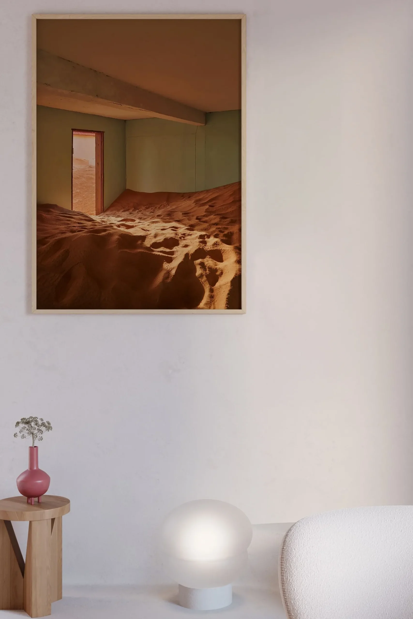 Sand Village I Framed Wall Art Print in Natural Oak Frame*Paper Collective Online