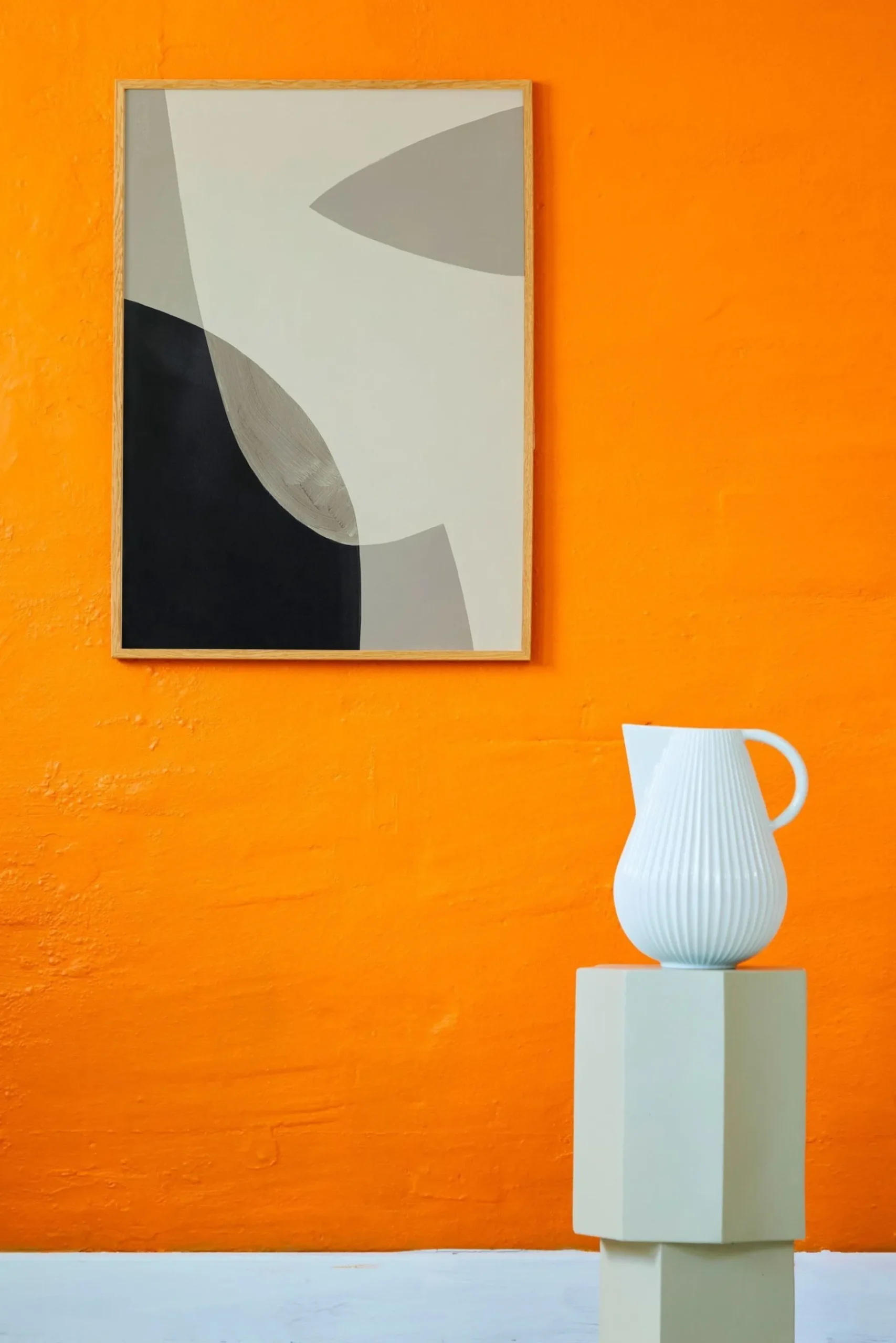 Simplicity 01 Framed Wall Art Print in Natural Oak Frame*Paper Collective Clearance