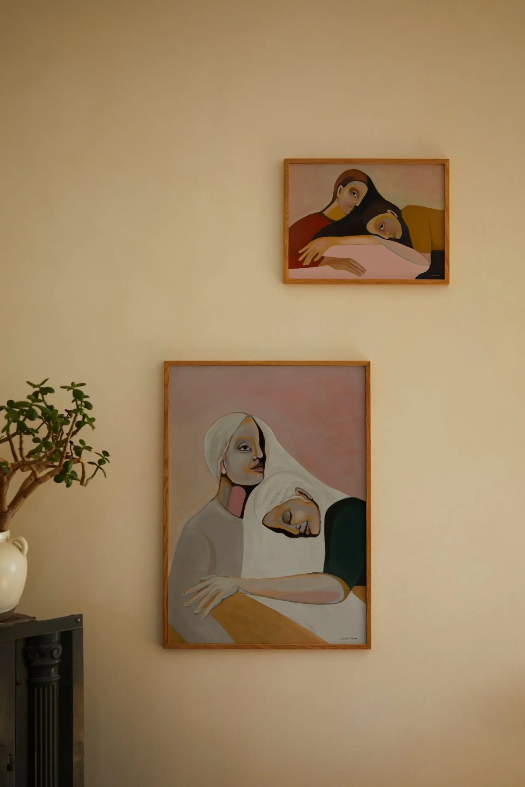 Sisters III Framed Wall Art Print in Natural Oak Frame*Paper Collective Store