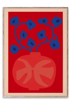 The Red Vase Framed Wall Art Print in Natural Oak Frame*Paper Collective Cheap