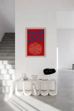 The Red Vase Framed Wall Art Print in Natural Oak Frame*Paper Collective Cheap