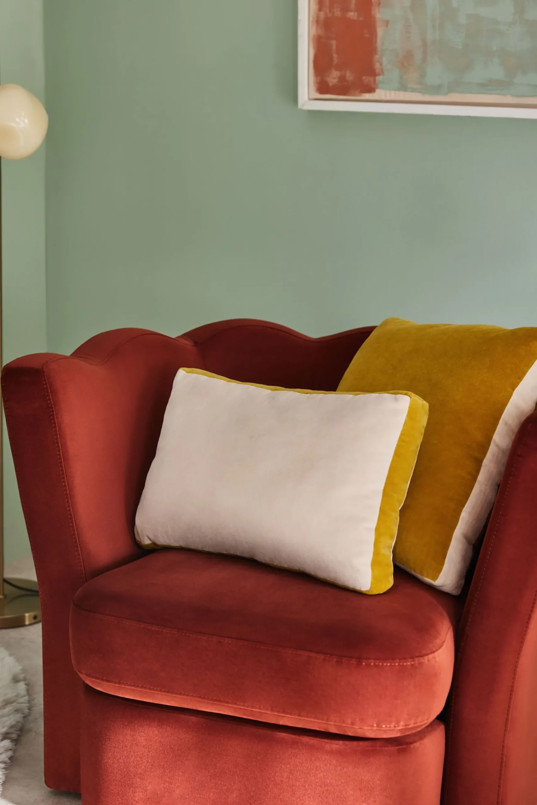 Petra Cotton Velvet Boxy Cushion*MADE.COM Cheap