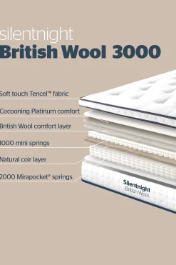 Wool Naturals Pocket 3000 Mattress*Silentnight Flash Sale