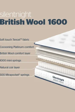 Wool Naturals Pocket 1600 Mattress*Silentnight Fashion