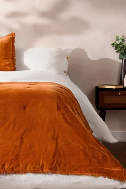 Jaye Velvet Fringed Filled 100% Cotton Bedspread*Yard Sale