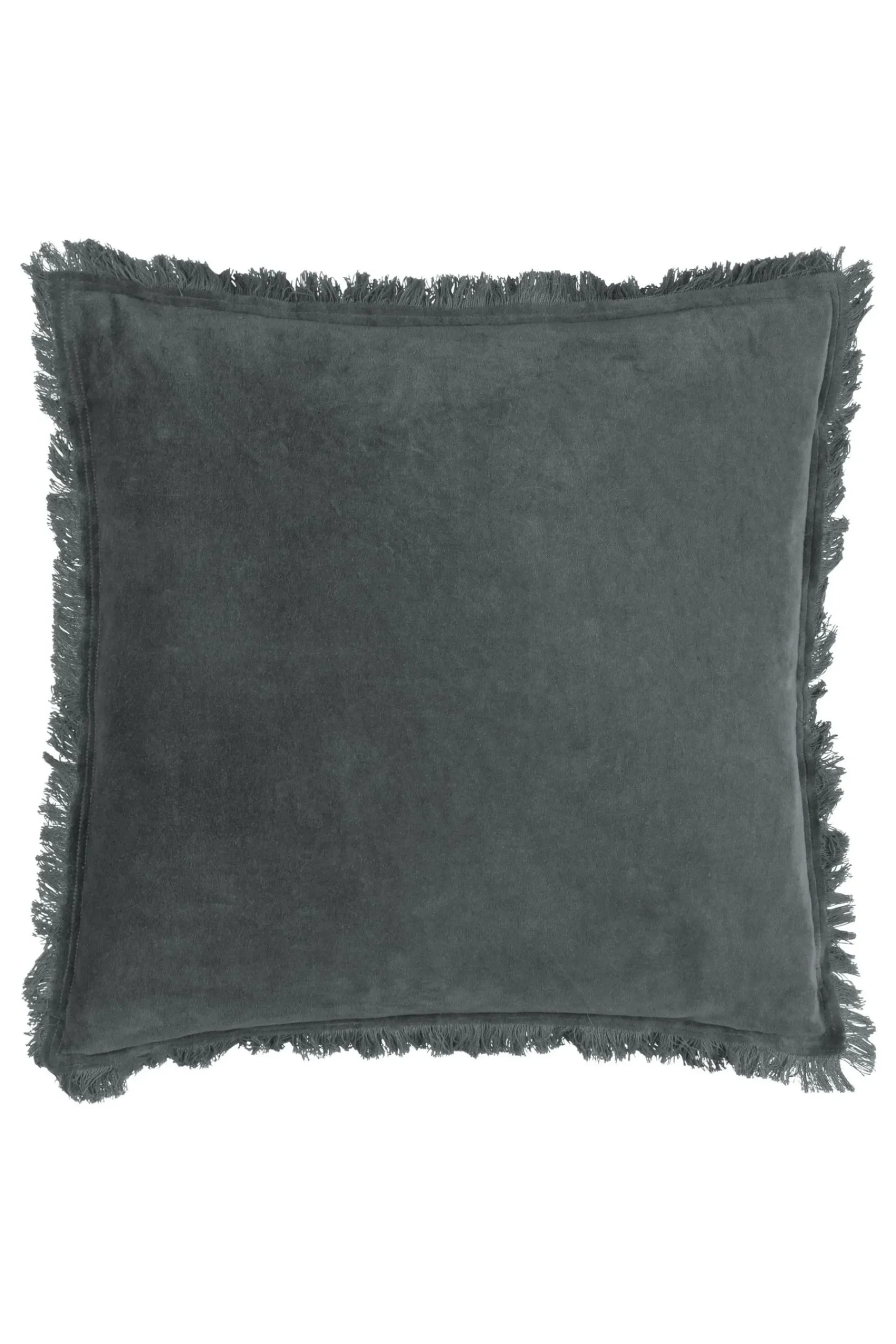 Jaye Velvet Fringed Polyester Filled 100% Cotton Cushion*Yard Outlet