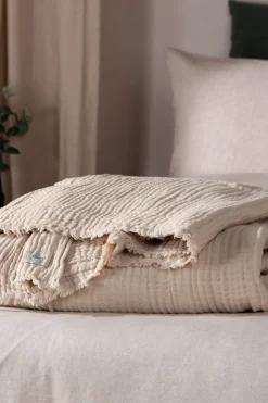 Lark 4 Layer Muslin Crinkle 100% Cotton Throw*Yard Clearance
