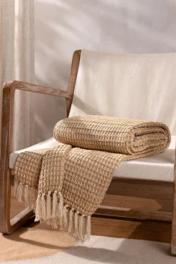 Lorne Waffle Fringed 100% Cotton Throw*Yard Outlet